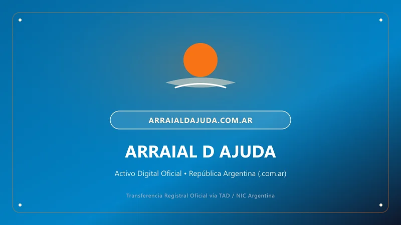 Identidad visual y presentación comercial del nombre de dominio arraialdajuda.com.ar en venta